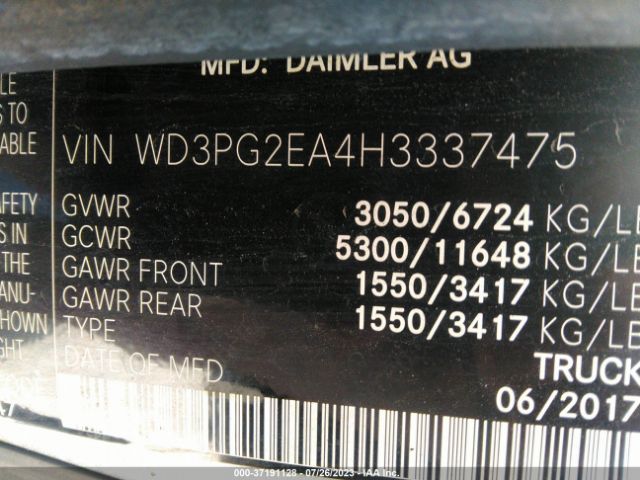 WD3PG2EA4H3337475 Mercedes-Benz METRIS CARGO VAN