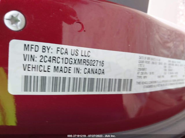 2C4RC1DGXMR502716 Chrysler Voyager Lxi