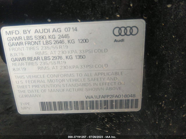 Audi Q5 Premium Plus 2015 WA1LFAFP2FA018048 Image 9