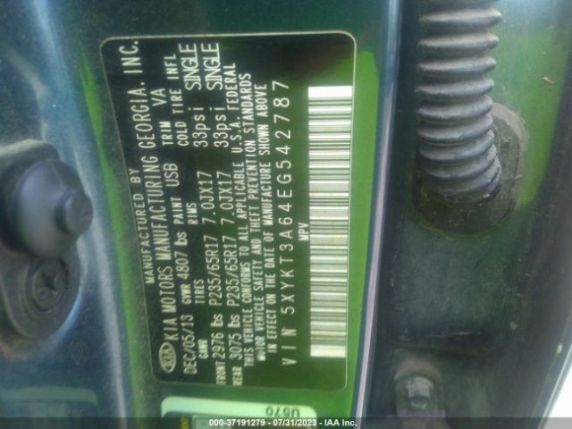 5XYKT3A64EG542787 KIA SORENTO LX