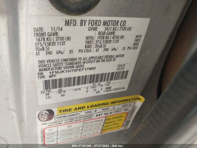 1FMJK1HT0FEF17860 Ford Expedition El Xlt/king Ranch
