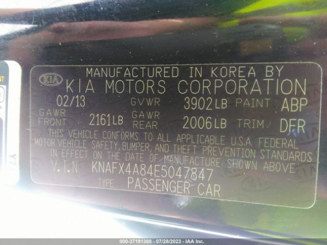 KNAFX4A84E5047847 KIA FORTE EX