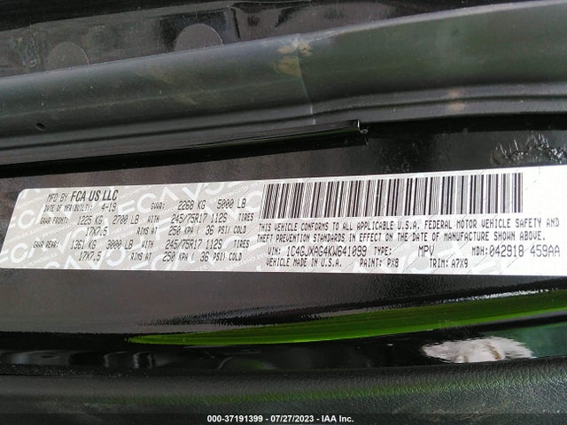 1C4GJXAG4KW641099 Jeep Wrangler Sport S