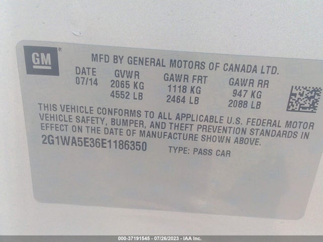 Chevrolet Impala Limited Ls 2014 2G1WA5E36E1186350 Image 10