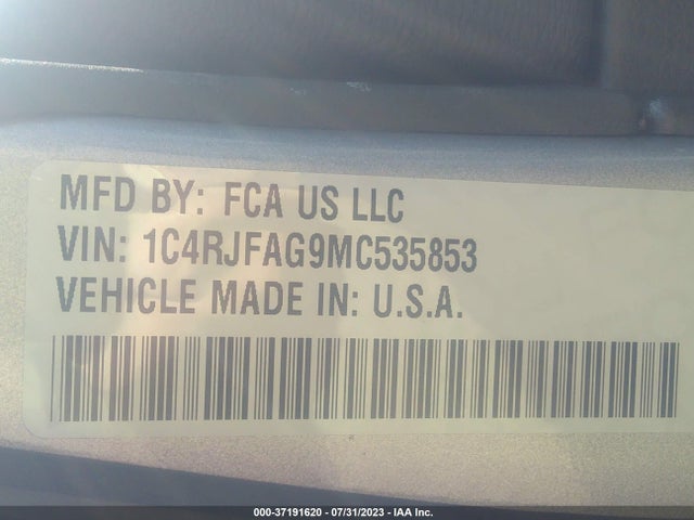 1C4RJFAG9MC535853 Jeep Grand Cherokee Laredo X