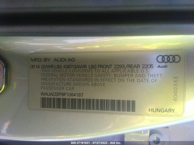 WAUACGFF8F1064187 Audi A3 1.8t Premium