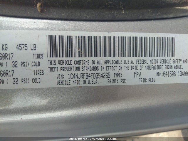 1C4NJRFB4FD354265 Jeep Patriot High Altitude Edition