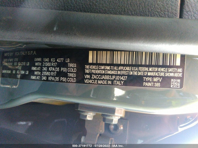 ZACCJABB3JPJ01427 Jeep Renegade Latitude