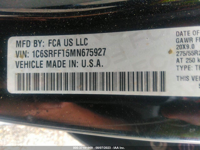 1C6SRFFT5MN675927 RAM 1500 Big Horn