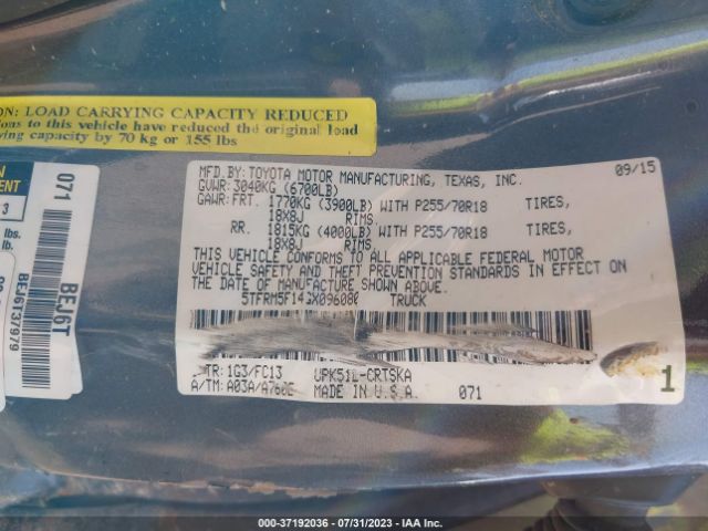 5TFRM5F14GX096080 Toyota Tundra Sr5 4.6l V8