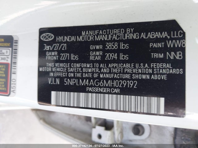 Hyundai ELANTRA SEL 2021 5NPLM4AG6MH029192 Image 9