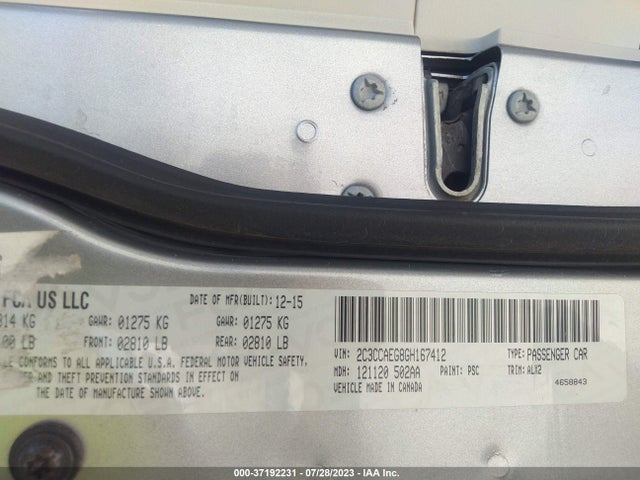 2C3CCAEG8GH167412 Chrysler 300 300c