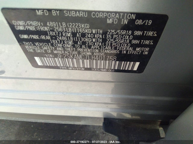 JF2SKAMC7LH401758 Subaru Forester Sport
