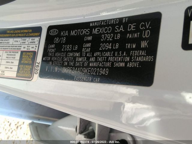 3KPF34AD9KE021949 KIA FORTE S