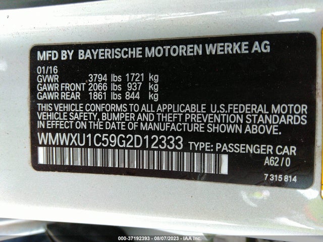 2016 Mini Hardtop, VIN: WMWXU1C59G2D12333