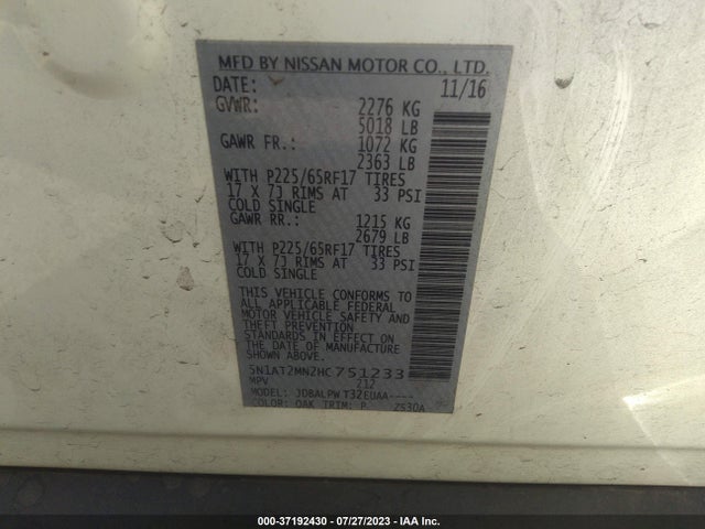 Nissan ROGUE S 2017 5N1AT2MN2HC751233 Image 15