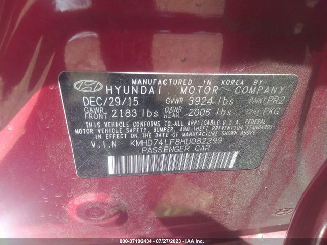 Hyundai ELANTRA SE 2017 KMHD74LF8HU082399 Image 9