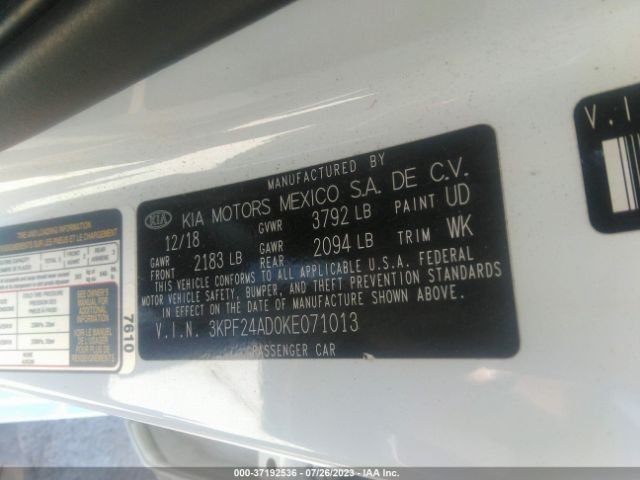 3KPF24AD0KE071013 KIA Forte Lxs
