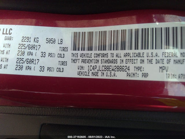 1C4PJLCB8EW288624 Jeep Cherokee Latitude