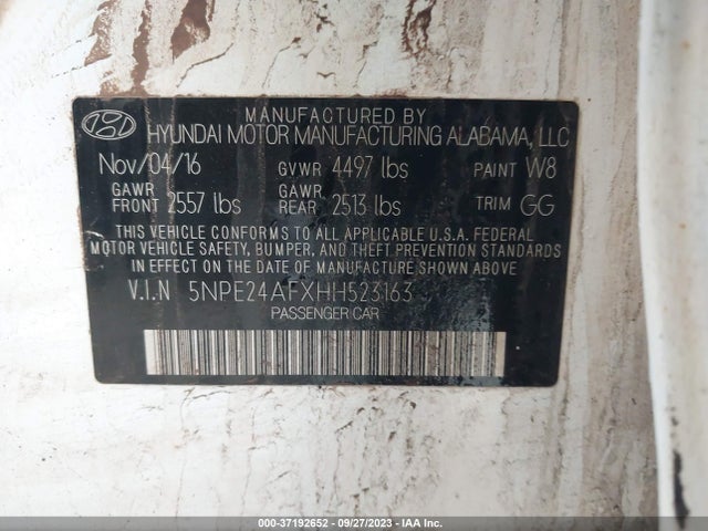 Hyundai SONATA SE 2017 5NPE24AFXHH523163 Image 9