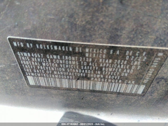 3VWCM7BU2NM005907 Volkswagen JETTA S