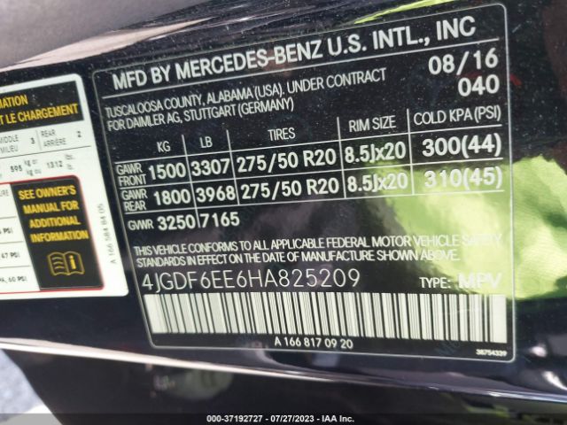 4JGDF6EE6HA825209 Mercedes-Benz Gls Gls 450