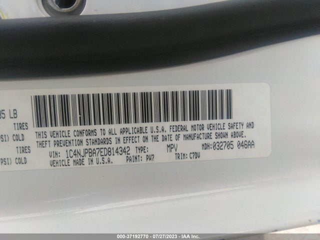 1C4NJPBA7ED814342 Jeep Patriot Altitude