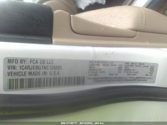 2022 Jeep Grand Cherokee, VIN: 1C4RJEBG7NC126003