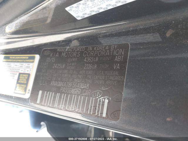 KNAGM4A78F5649348 KIA Optima Lx