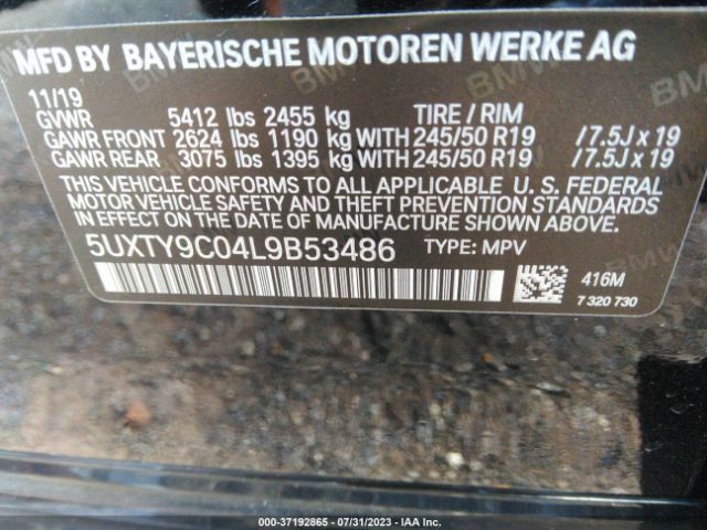5UXTY9C04L9B53486 BMW X3 M40i