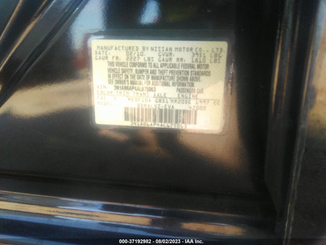 2010 NISSAN SENTRA 2.0 SL VIN: 3N1AB6AP4AL675063