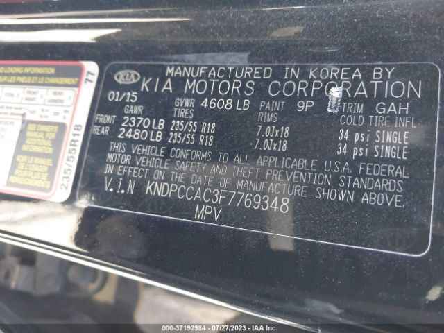 KNDPCCAC3F7769348 KIA Sportage Ex