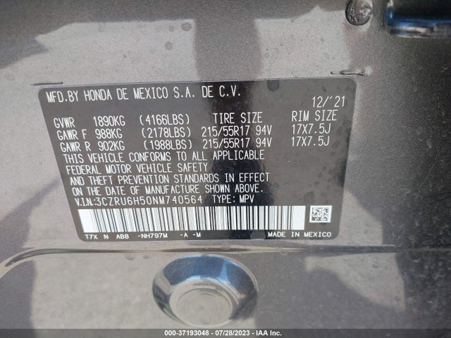Honda HR-V EX 2022 3CZRU6H50NM740564 Image 14