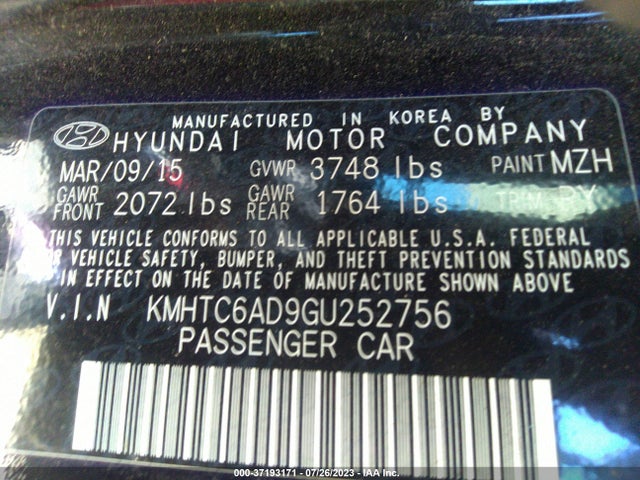 Hyundai VELOSTER 2016 KMHTC6AD9GU252756 Image 9