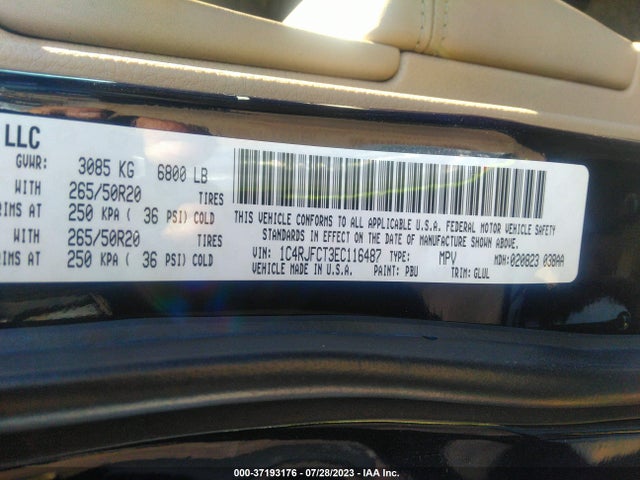 1C4RJFCT3EC116487 Jeep Grand Cherokee Overland