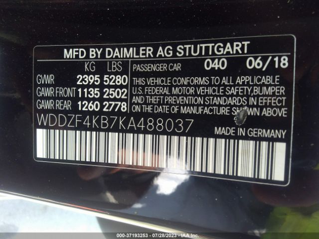 WDDZF4KB7KA488037 Mercedes-Benz E-class E 300