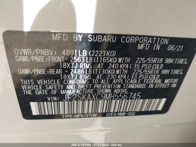 JF2SKAXC9MH556745 Subaru Forester Touring