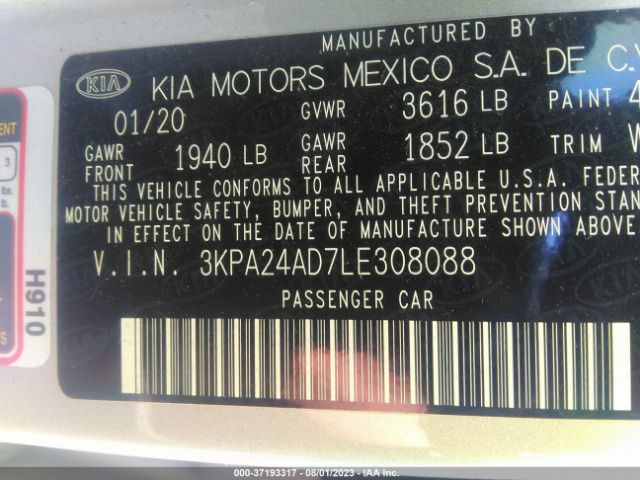 3KPA24AD7LE308088 KIA RIO S