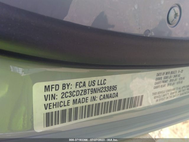 2C3CDZBT9NH233895 Dodge Challenger R/t