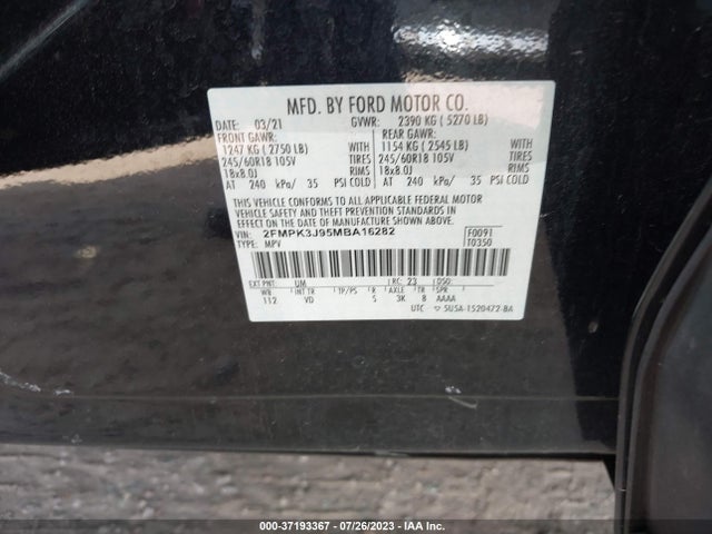 Ford Edge Sel/st-line 2021 2FMPK3J95MBA16282 Image 9