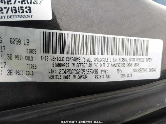 2C4RDGCG8GR155036 Dodge Grand Caravan Sxt Plus