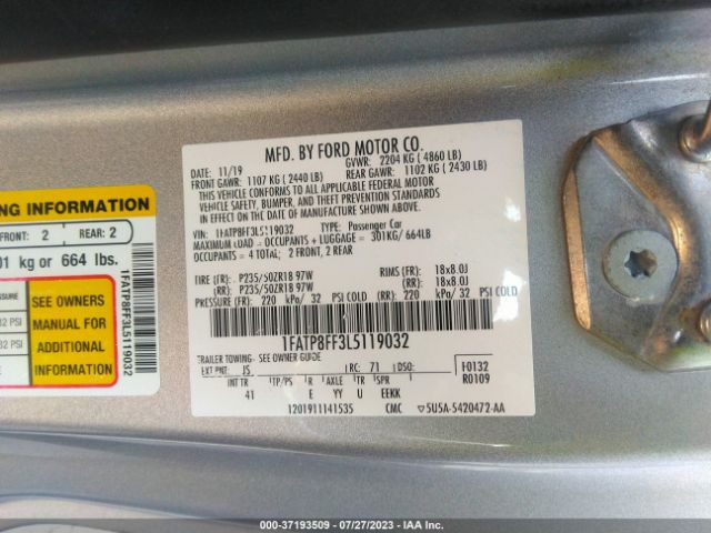 1FATP8FF3L5119032 Ford Mustang Gt Premium