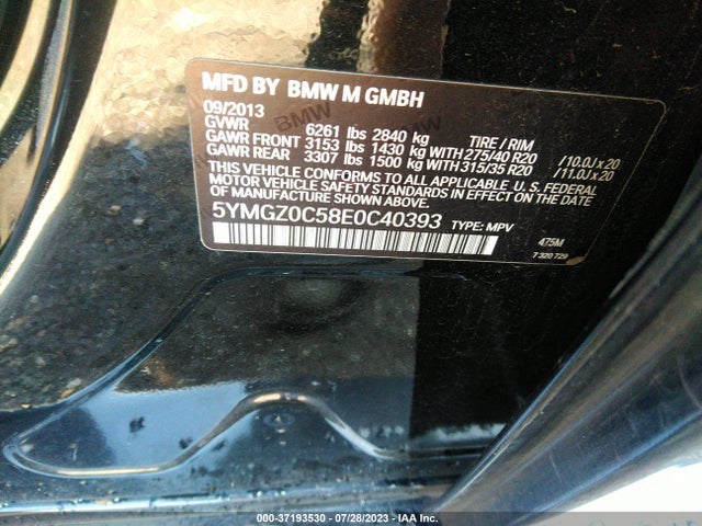 5YMGZ0C58E0C40393 BMW X6 M