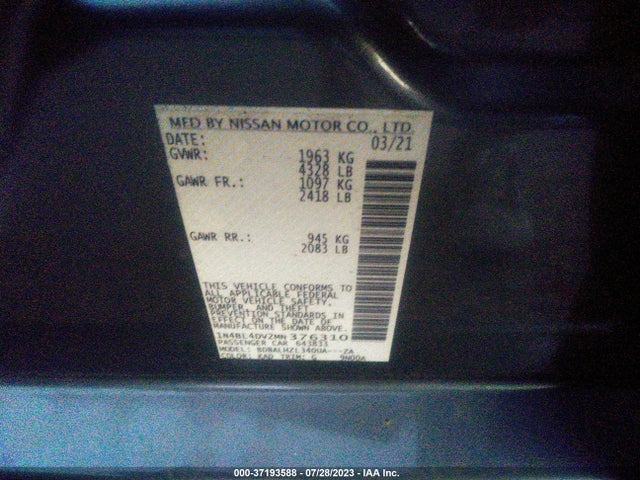 Nissan Altima 2.5 Sv 2021 1N4BL4DV2MN376310 Image 9