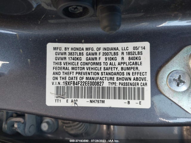 Honda CIVIC HYBRID 2014 19XFB4F22EE000827 Image 9