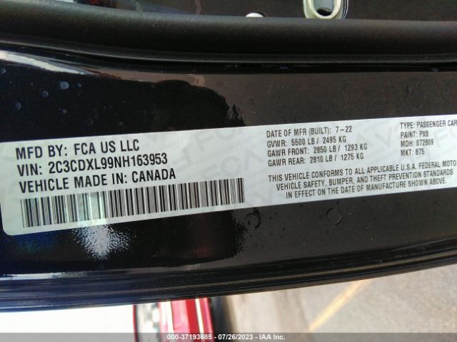 2C3CDXL99NH163953 Dodge Charger Srt Hellcat Widebody