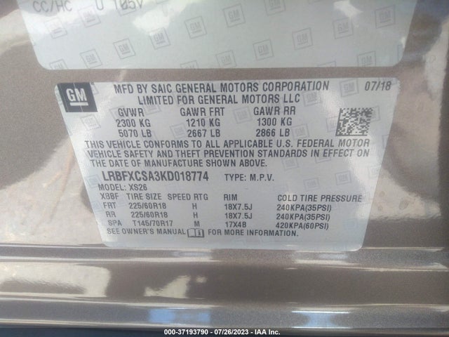 Buick Envision Essence 2019 LRBFXCSA3KD018774 Image 9