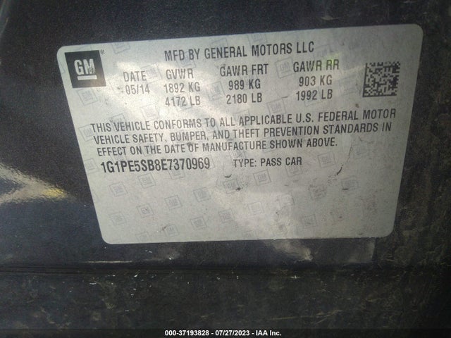 Chevrolet Cruze 2lt 2014 1G1PE5SB8E7370969 Image 16