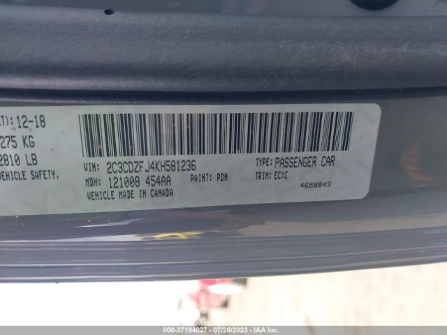 2C3CDZFJ4KH581236 Dodge Challenger R/t Scat Pack