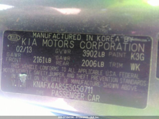KNAFX4A85E5050711 KIA FORTE EX